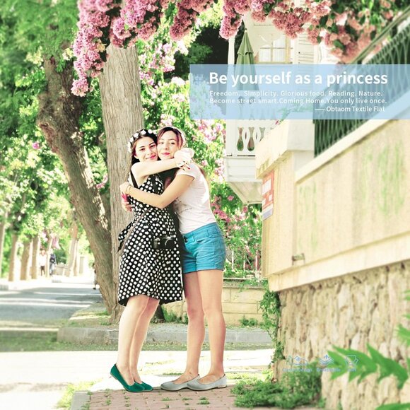 Obtaom Women Green Textile Closed Round Toe Slip on Ballet Flats Shoes - Picture 5 of 7